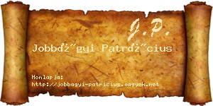 Jobbágyi Patrícius névjegykártya